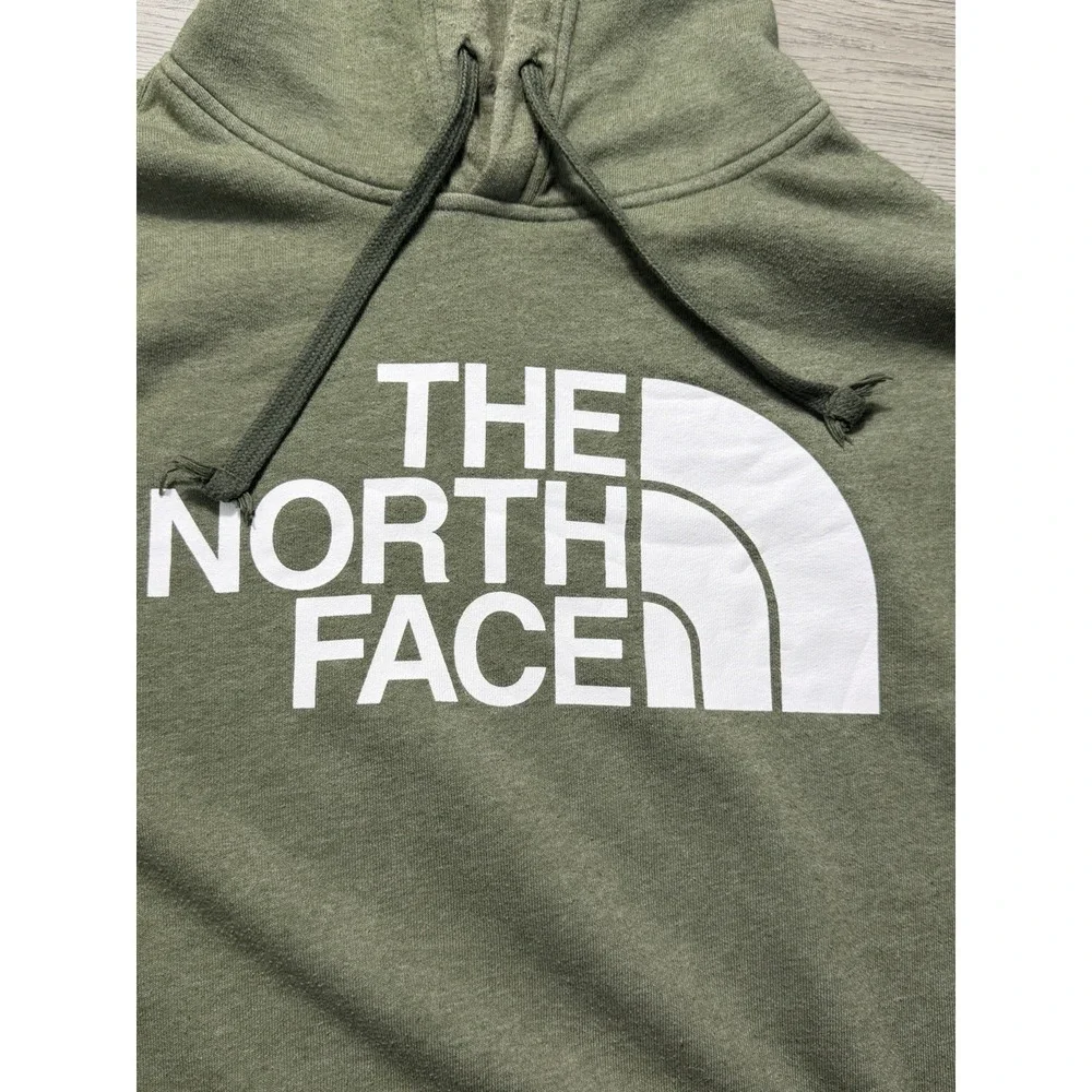 The North Face Hoodie Mens Large Green Pullover Sweatshirt Logo